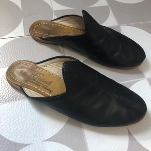 Black Leather Sabah Baba Slip-on Flats Women’s 40 / EUR 39 / US 7.5